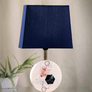Luxury Decorative Hexagon Marble Table Lamp with Shade