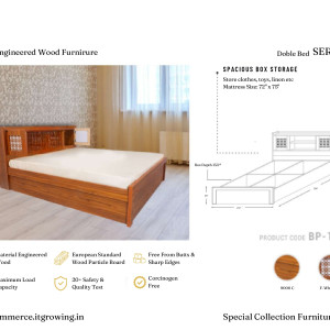 Stylish Double Bed With Led Pannel Model